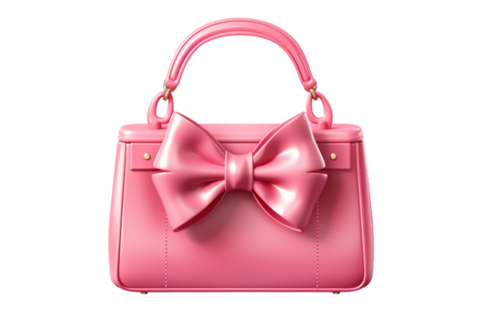 The Enchanting Elegance of a Pink Purse on White or PNG Transparent Background.