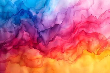 Fototapeta premium Vibrant Abstract Watercolor Painting with Flowing Colors