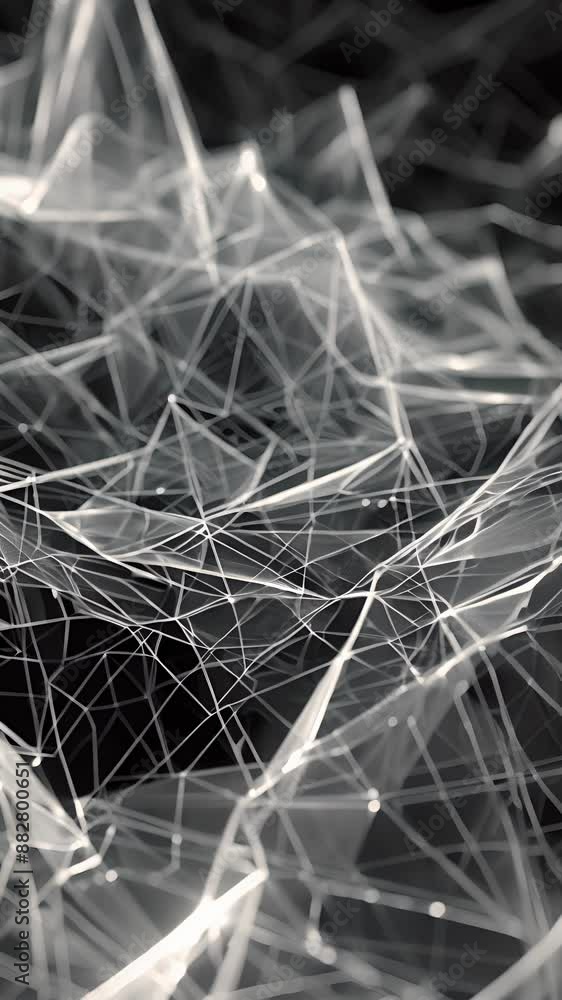 Poster a chaotic blend of intersecting lines and shapes embodying the untamed nature of abstract geometric 