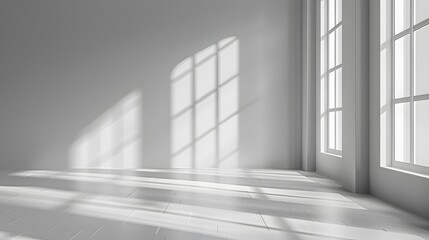 Obraz premium Sunlight Streaming Through Large Windows in a Minimalist Room