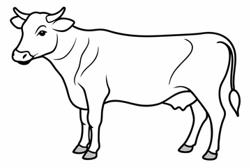 cow line art vector illustration	
