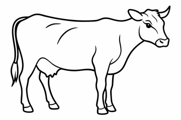Fototapeta premium cow line art vector illustration 