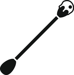 Black silhouette of a dirty cotton bud with ear wax, representing a lack of hygiene