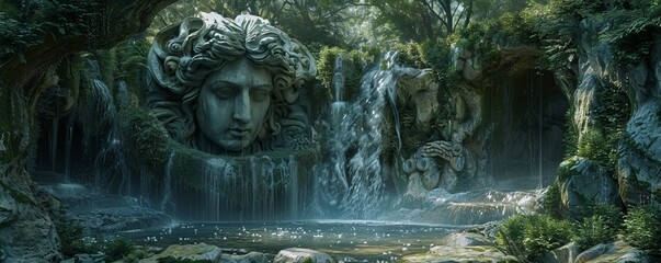 Medusa's Grotto: Mythical Abode, 4K hyperrealistic photo