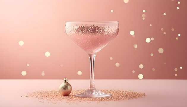 Glitter cocktail glass banner