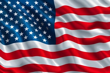Obraz premium Waving American Flag with Stars and Stripes