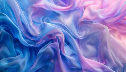 Fototapeta premium Flowing Fabric Texture in Ethereal Blue and Pink Hues Abstract Artistic Background