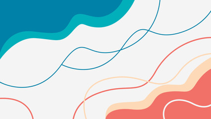 Abstract Playful Background. Modern overlap color layers composition design