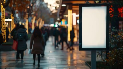 display blank clean screen or signboard mockup for offers or advertisement in public area