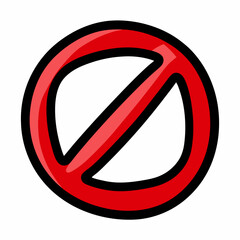 No Sign Hand Drawn Doodle Icon, isolated white background (8)