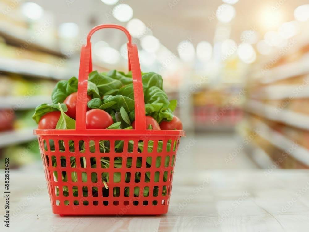 Poster user-friendly internet marketplace for food shopping and retail with ample copy space, covering all 
