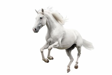 Obraz premium White horse isolated on white background concept