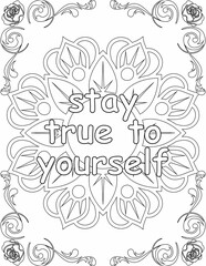 Printable mandala coloring page for kids and adults with motivational quote for self love and self care. it helps to succeed and struggle against life to enjoy the tough journey

