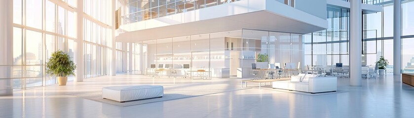 Visualize an expansive Performance Arena merging the essence of an Online Office seamlessly Utilize CG 3D to showcase a dynamic space where creativity thrives amid a high-tech sett