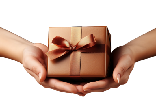 Graceful Embrace: Sharing A Thoughtful Token on White or PNG Transparent Background.