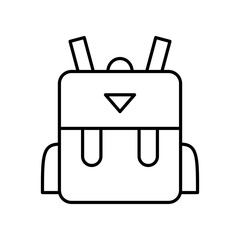 School bag icon, school bag vector flat design.