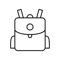 School bag icon, school bag vector flat design.