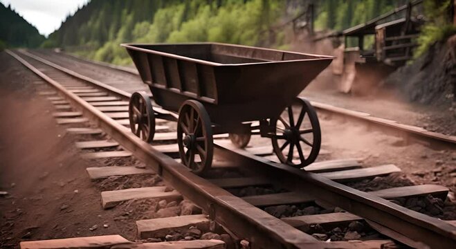 Transport cart or wagon in a mine.