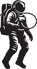 Astronaut in spacesuit and helmet silhouette isolated on a white background