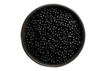 Photo of black caviar isolated on transparent background