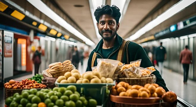 Street market in the subway.