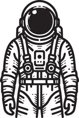 Astronaut in spacesuit and helmet silhouette isolated on a white background © Md Hasan