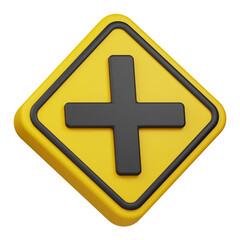 Obraz premium cross road 3d icon isolated on the transparent background