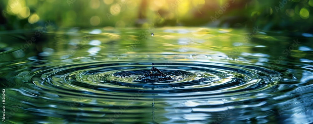 Poster ripples in water creating a calming pattern