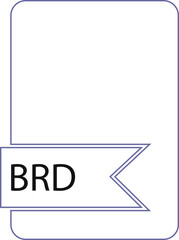 BRD File format icon thick and label outline