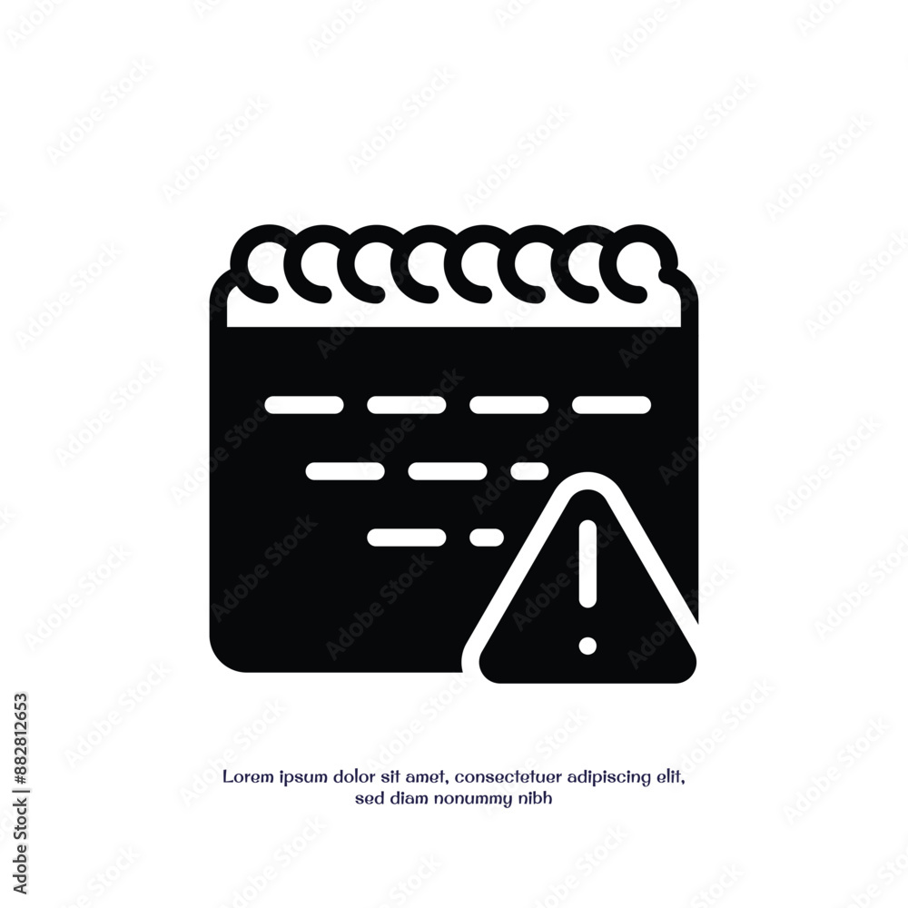 Poster alert date solid icon vector design good for web or mobile app