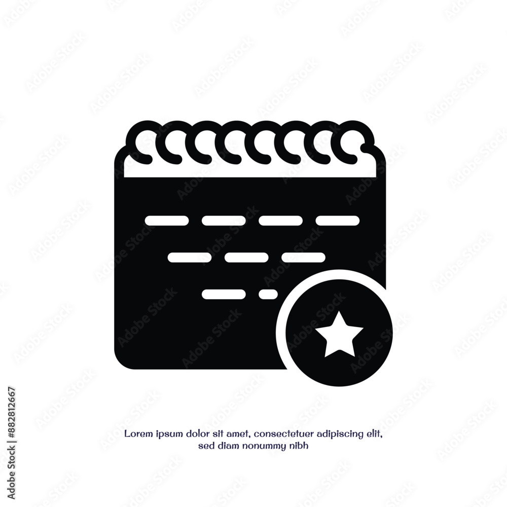 Poster event date solid icon vector design good for web or mobile app