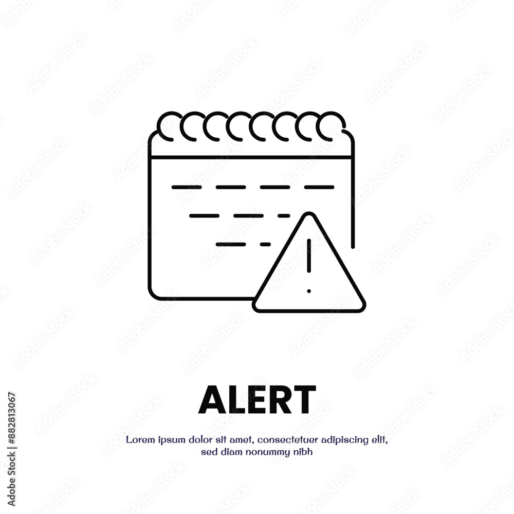 Poster alert date thin outline icon vector design good for web or mobile app
