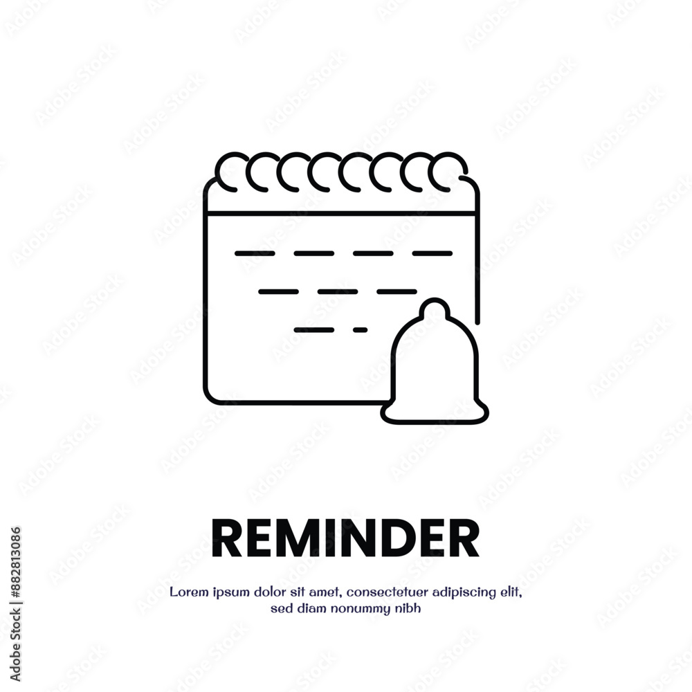 Poster reminder thin outline icon vector design good for web or mobile app