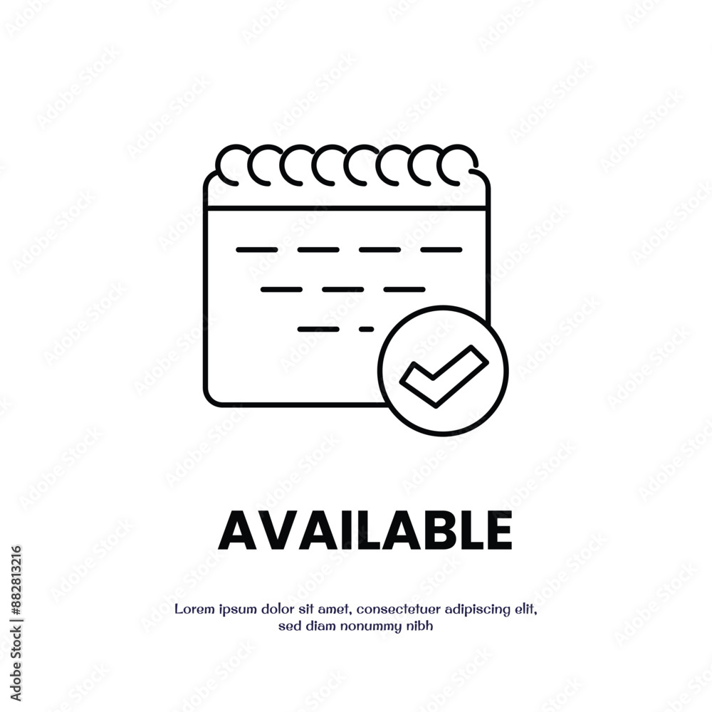 Poster available thin outline icon vector design good for web or mobile app