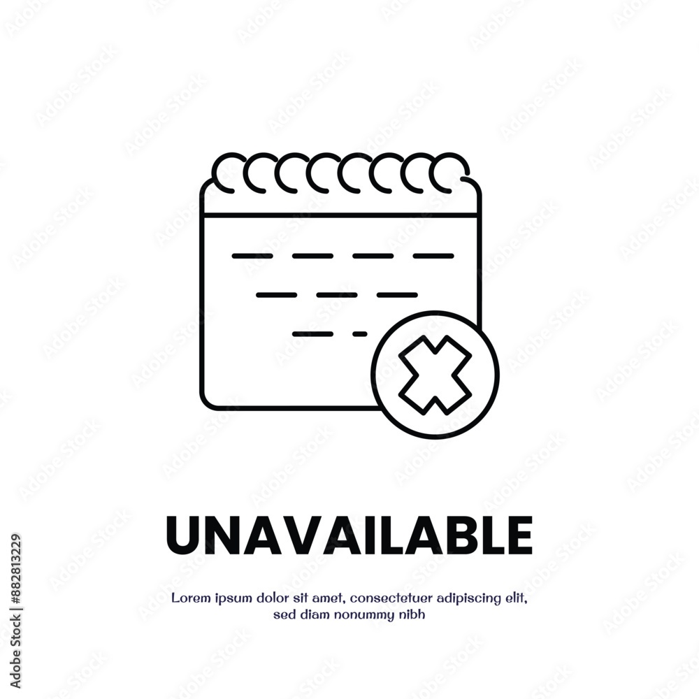 Poster unavailable thin outline icon vector design good for web or mobile app