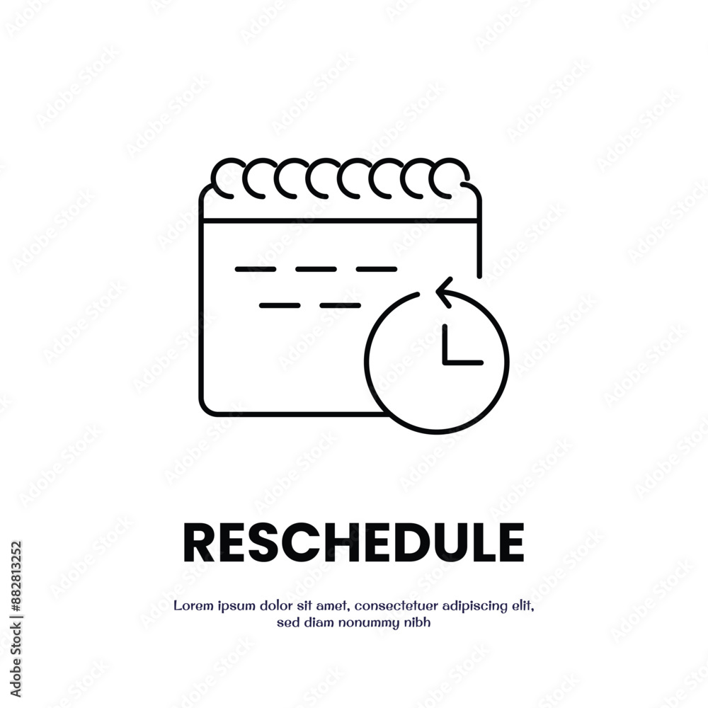 Poster reschedule thin outline icon vector design good for web or mobile app