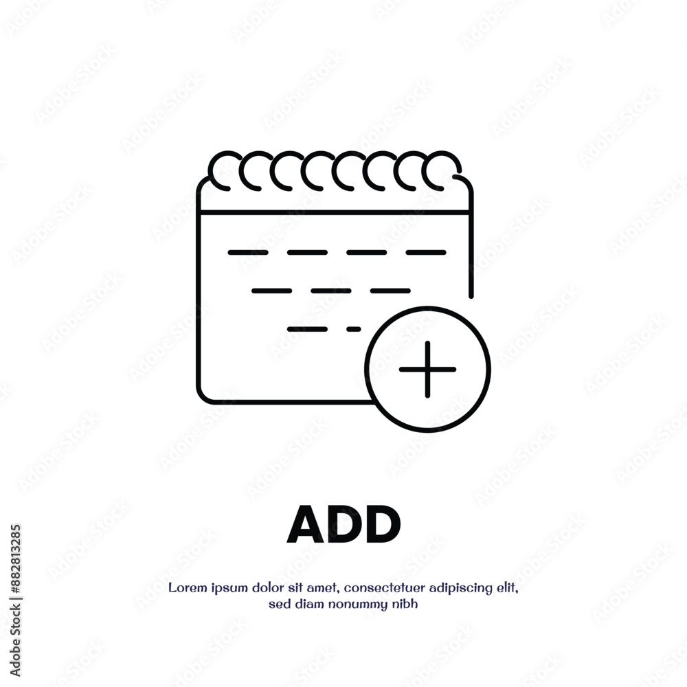 Poster add calendar thin outline icon vector design good for web or mobile app