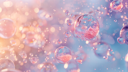 A macro shot of niacinamide molecules merging with skin cells, showing a smooth, hydrated complexion
