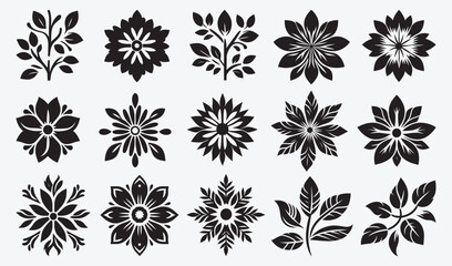 Hand Drawn Floral Ornaments and Decoration Elements Collection
