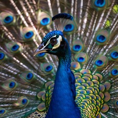 peacock with feathers