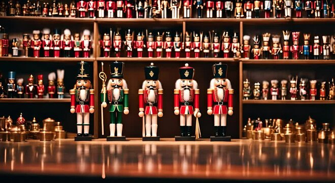 Interior of a nutcracker store.