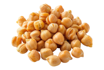 Photo of boiled chickpeas isolated on transparent background