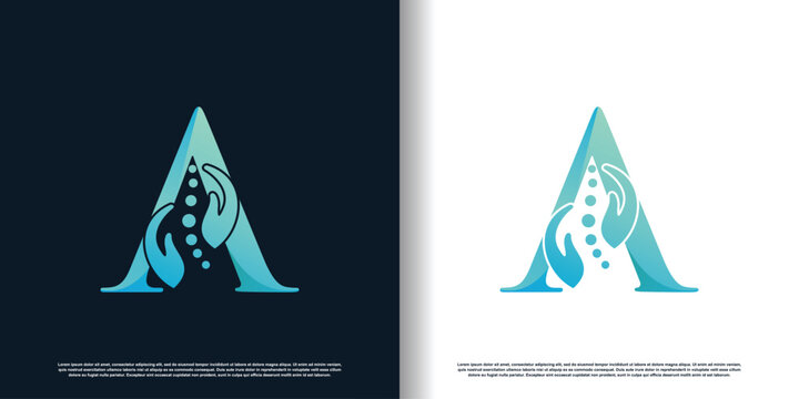 chiropractic logo design vector with letter a concept premium vector