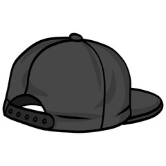 Snapback Cap Backward Hat Illustration Vector