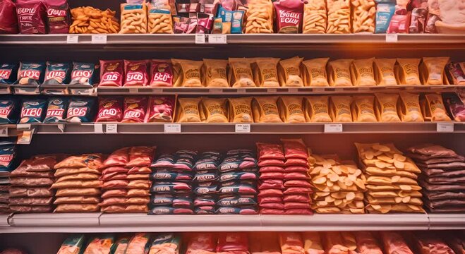 Chip section in a supermarket.