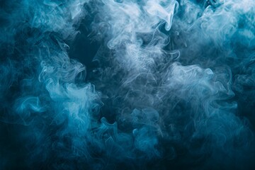 Fototapeta premium Ethereal Blue Smoke Swirls in a Mystical Atmosphere