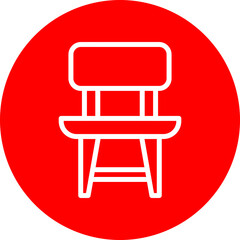 Chair Vector Line White Circle Red