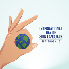 International Day of Sign Languages vector design template good for celebration usage. Day of Sign Languages design. flat design. eps 10.