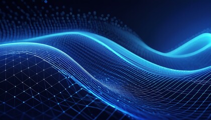 Digital Symphony Aesthetically Pleasing Abstract 3D Blue Graphic Wave, Generative AI