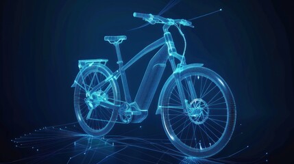 Fototapeta premium Electric Bicycle in a Digital World